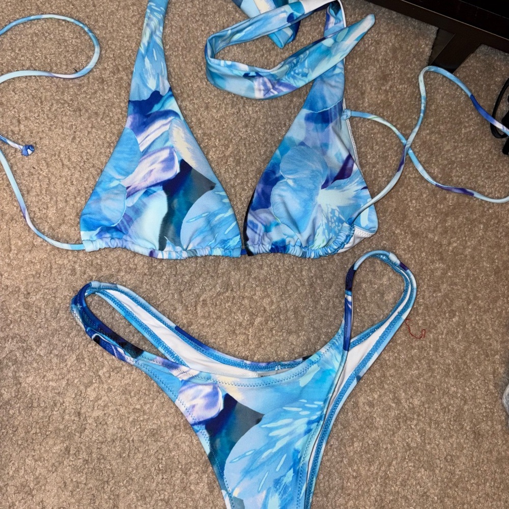 White Fox Boutique Blue and White Bikini